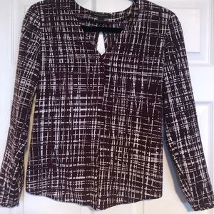 Maroon and white open back top